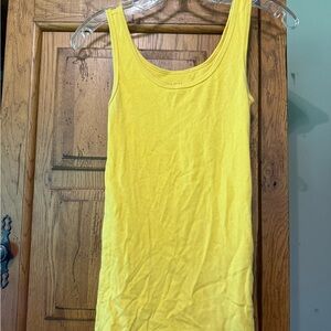 Time and Tru Yellow Fitted Sleeveless Tank Top
